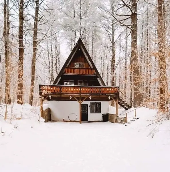 Mid-Century A-Frame Cabin Retreat In Serene Vermont Setting a-frame modern home