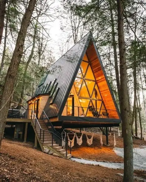 Sleek And Cozy: A Contemporary Take On The A-Frame House Design a-frame modern home