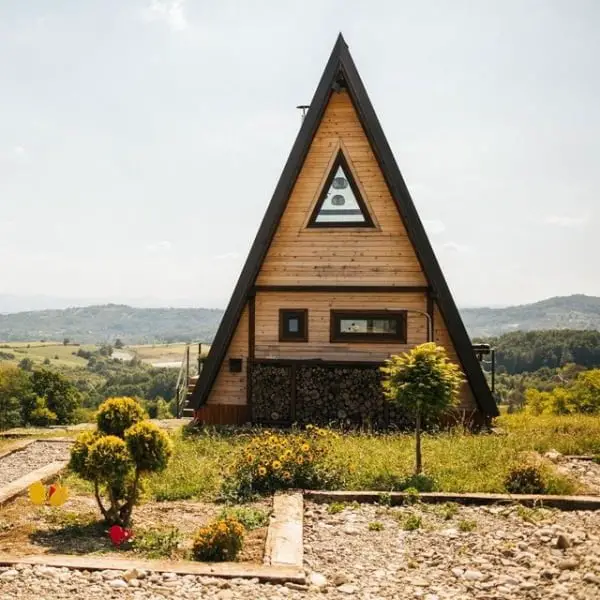 Serene A-Frame Cabin: Rustic And Modern Design In Serbia's Picturesque Wilderness a-frame modern home