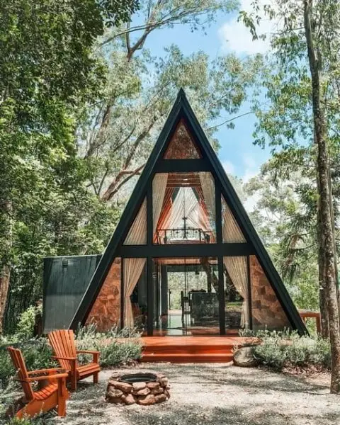 Personalized A-Frame Modern House Amidst Nature: Cabana Pôr-do-sol By Gariba Cabanas a-frame modern home