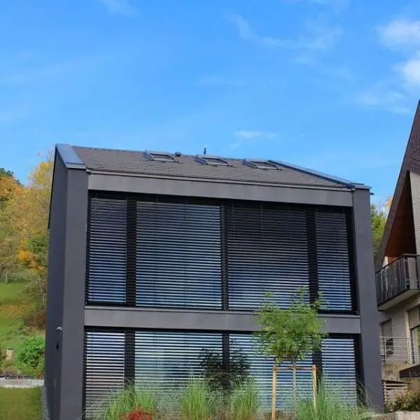 Sleek Minimalism: A Stunning Black Concrete House Design black modern home