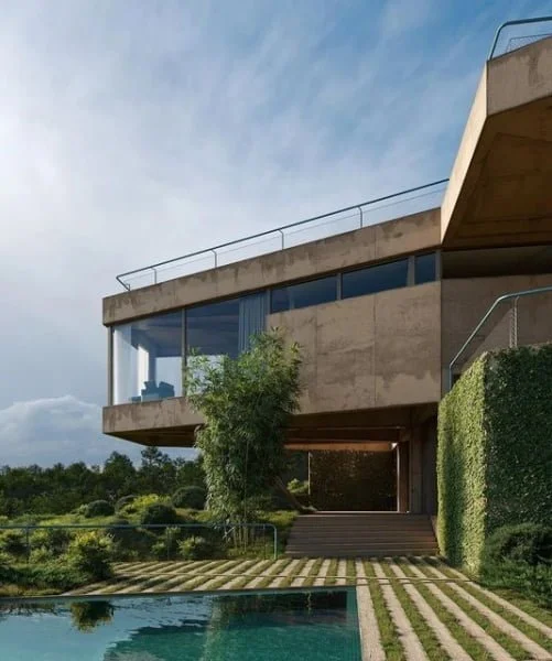 Symmetrical Minimalist Dream Home With Stunning View modern home view