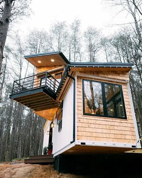 A Charming Off-Grid Tiny Container Home With Stylish A-Frame Design beautiful tiny modern home