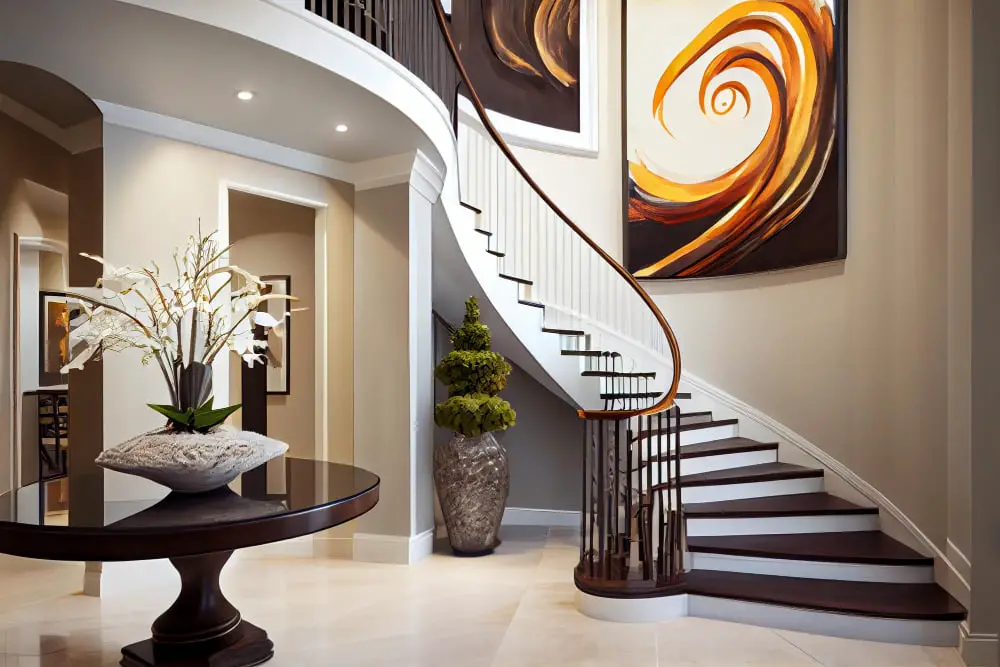 20 Modern Two Storey House Designs Ideas For Contemporary Homes   Grand Entryway Staircase 