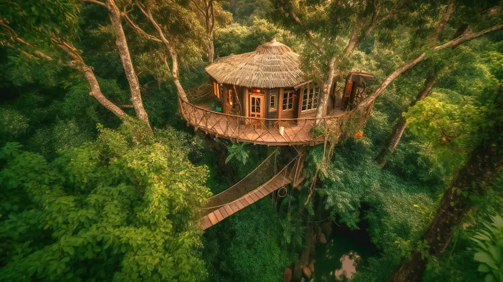 Suspended Tree Cabin