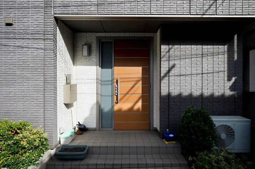 Grey Brick house front door