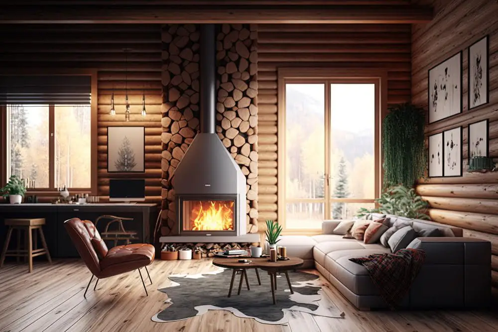 Modern Chalet fireplace
