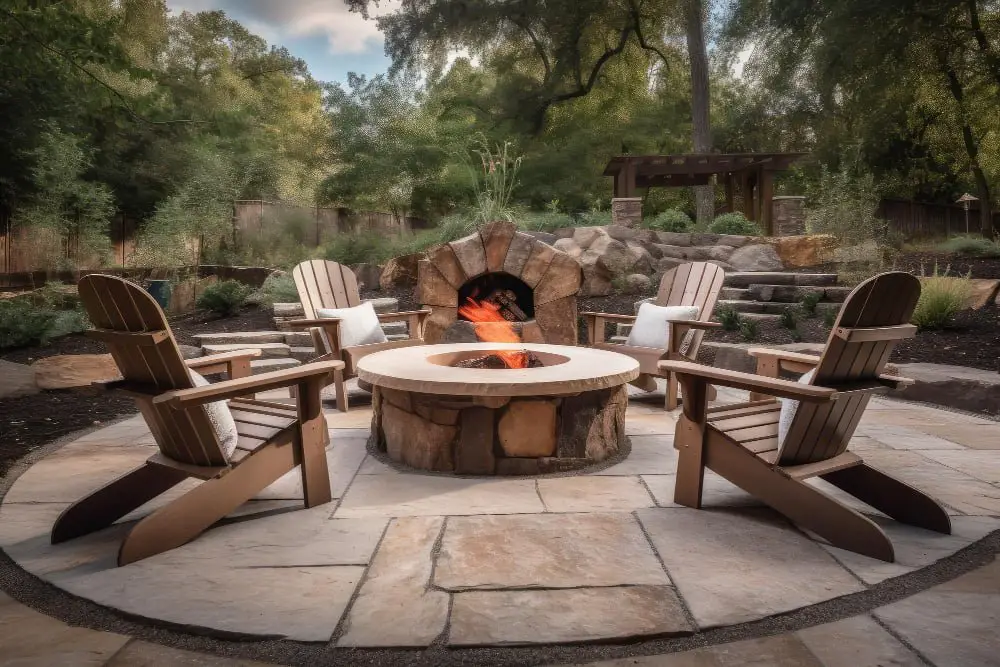 Outdoor Stone Fireplace