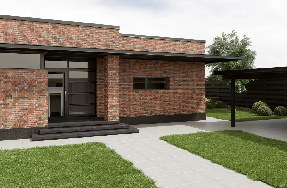 Single-story Modern Minimalism Brick House
