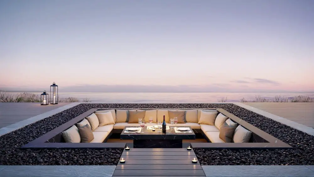 Sunken Outdoor Lounge Area