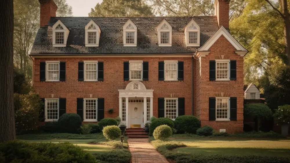 Symmetrical Home Brick House