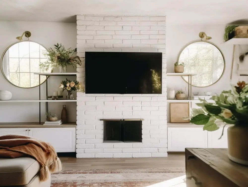 White Brick Fireplace