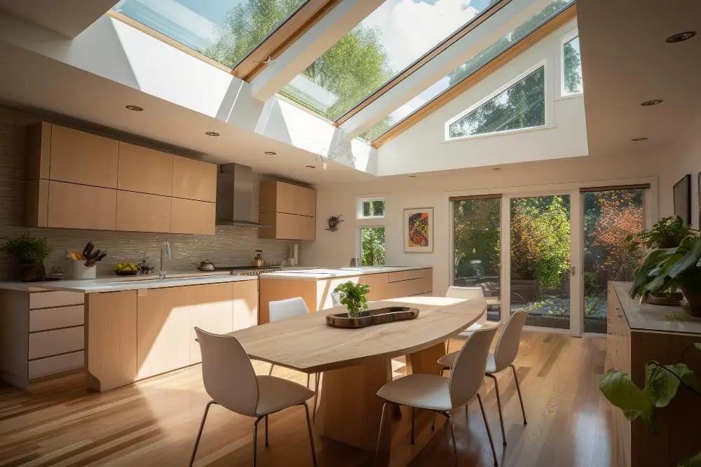 house with skylight