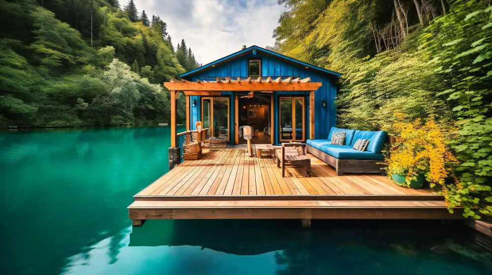 modern cabin lakeside