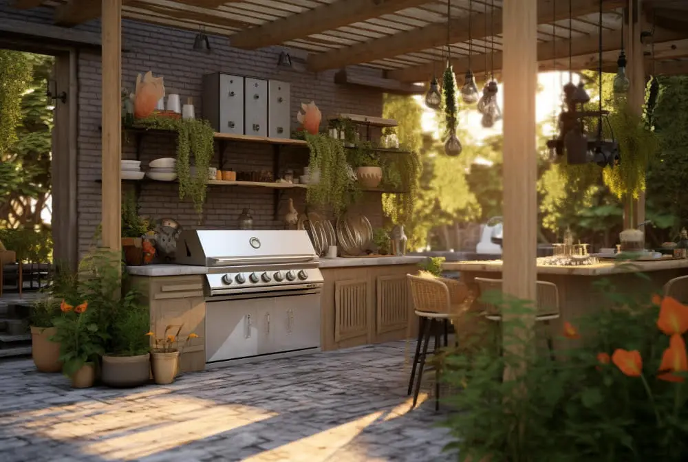 outdoor kitchen area