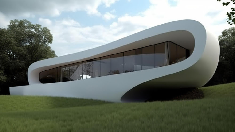 Curved Hillside Facade