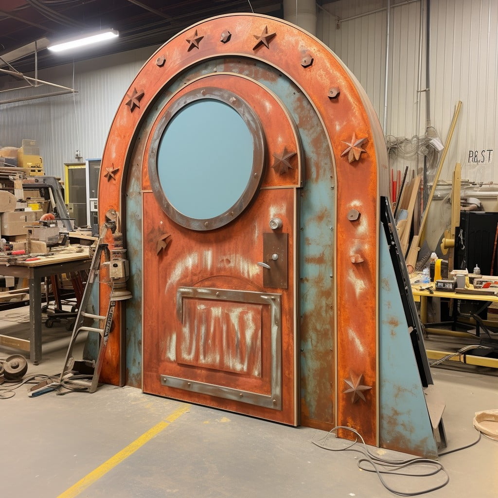 preparing the metal building door for trimming