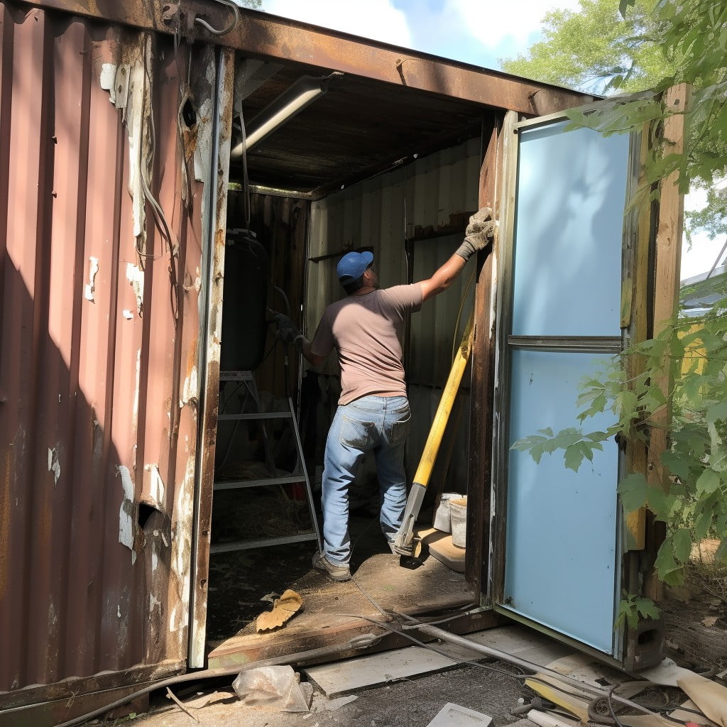 steps to remove existing door from metal building