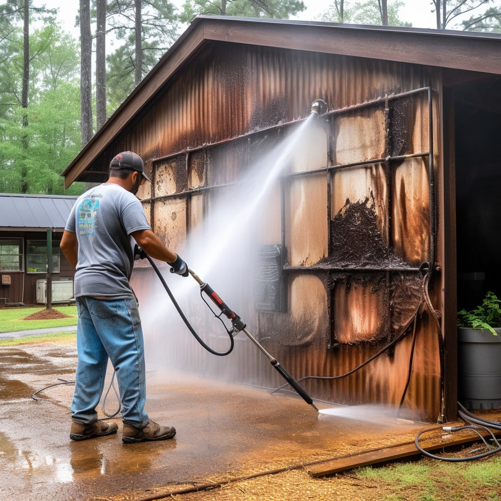 the role of power washer in cleaning mildew off metal buildings