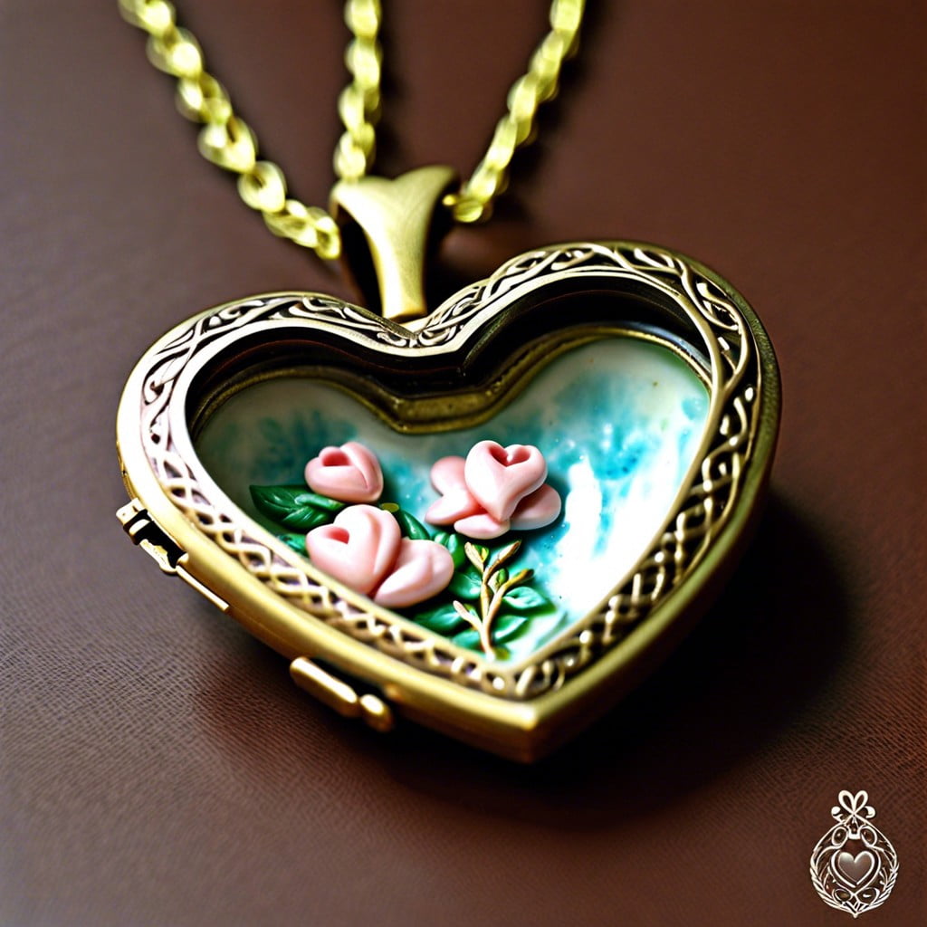 clay heart shaped locket pendant