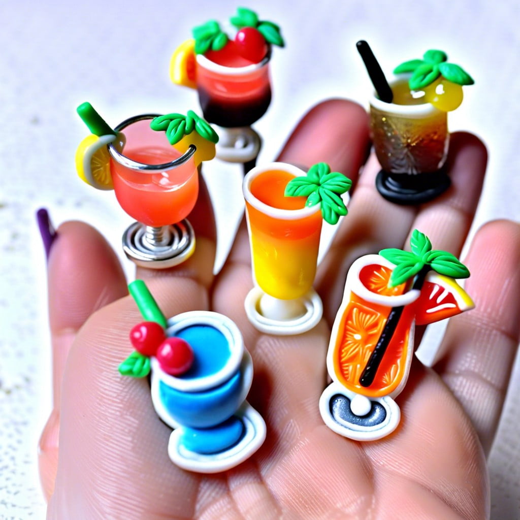 cocktail charm polymer clay accessory