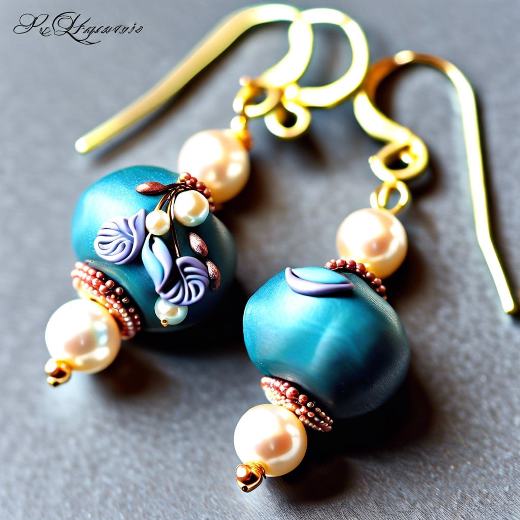 combining clay beads with pearls for elegant design