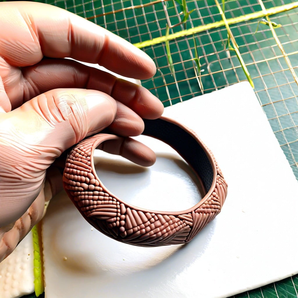 experiment with texture create polymer clay bracelet