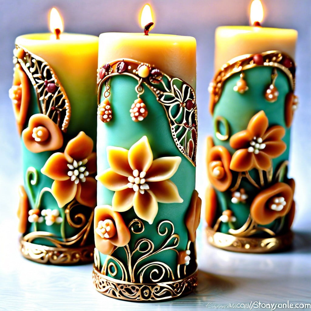 filigree polymer clay candles
