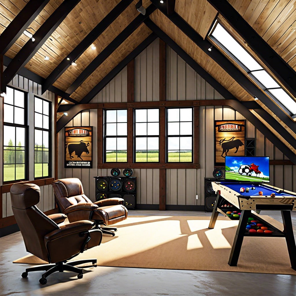 gaming area ideas for pole barn lofts