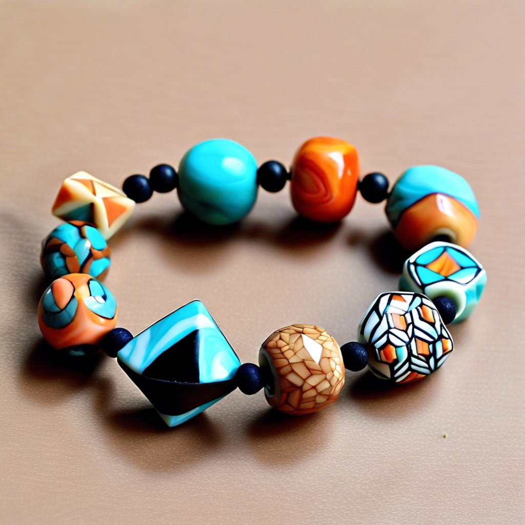 geometric clay bead bracelet designs