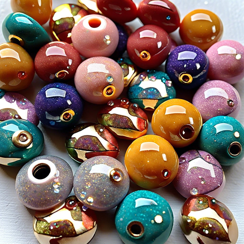 glitter infused polymer clay beads for embellishments