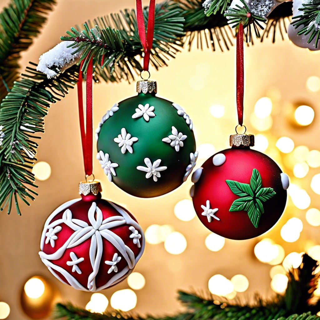 handcrafted polymer clay christmas ornaments