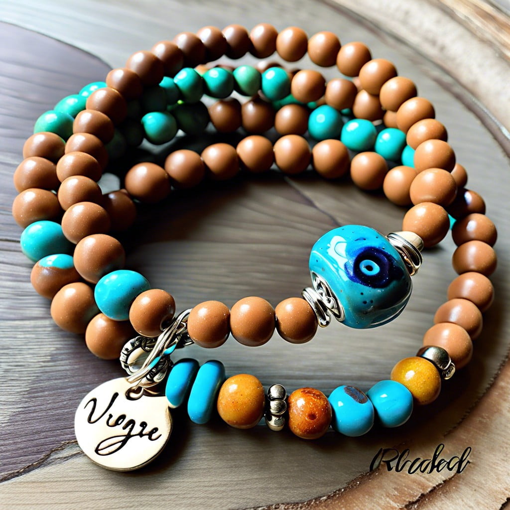 ideas for personalized clay bead wrap around bracelets