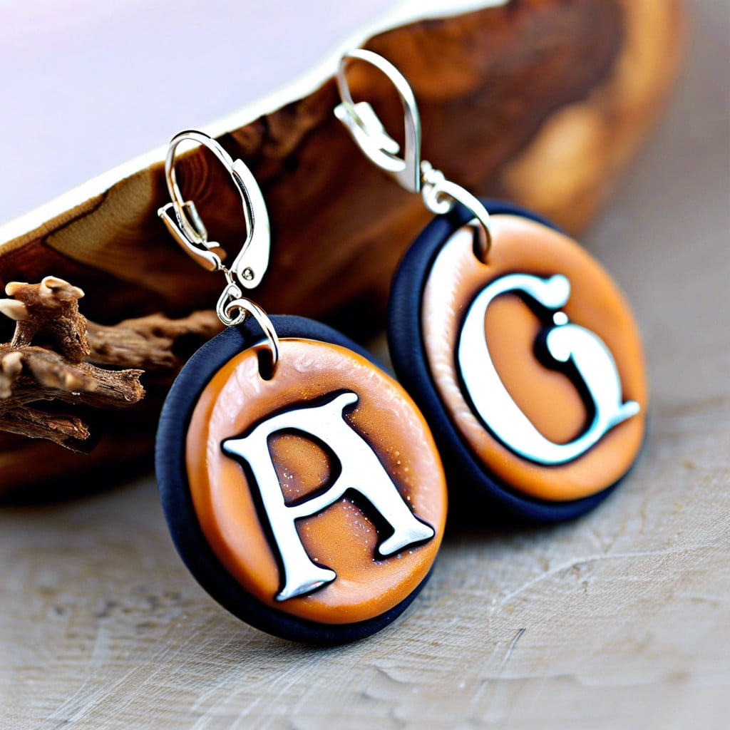 ideas for personalized initials clay earrings