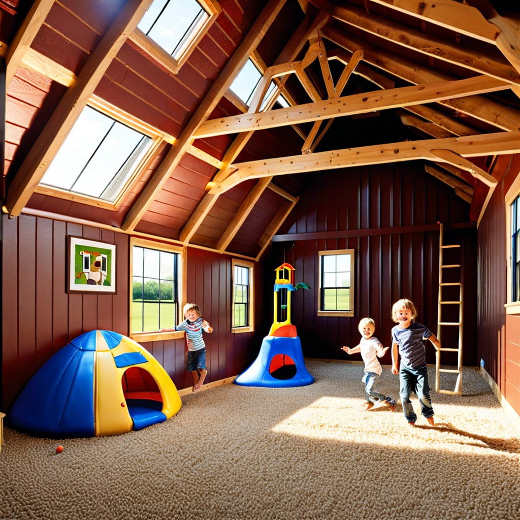 kids play area ideas in a pole barn loft