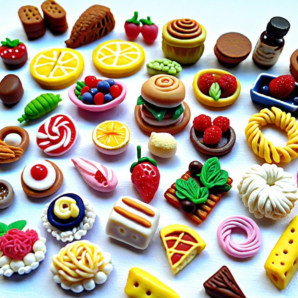 miniature food charms with polymer clay