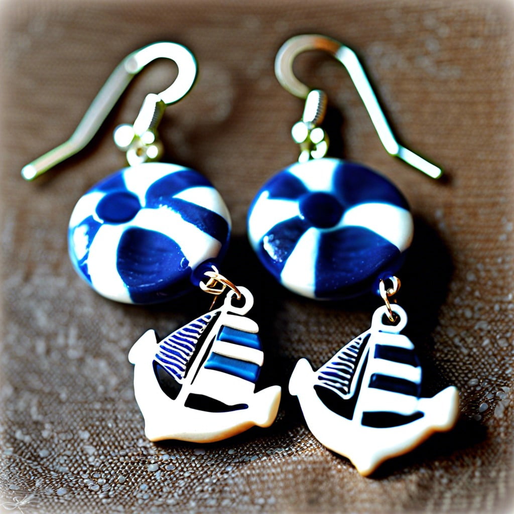 nautical themed polymer clay earrings