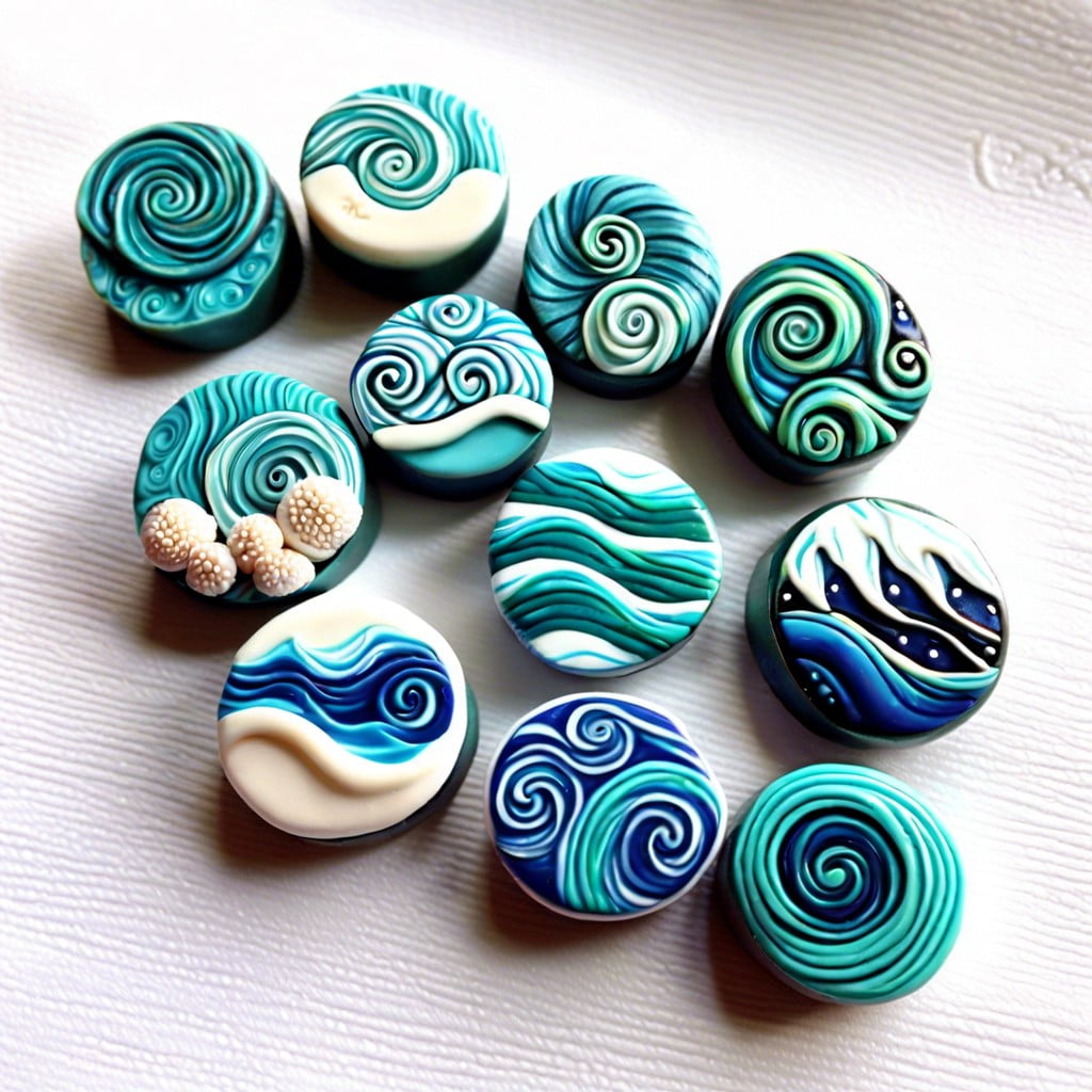 ocean wave inspired polymer clay canes