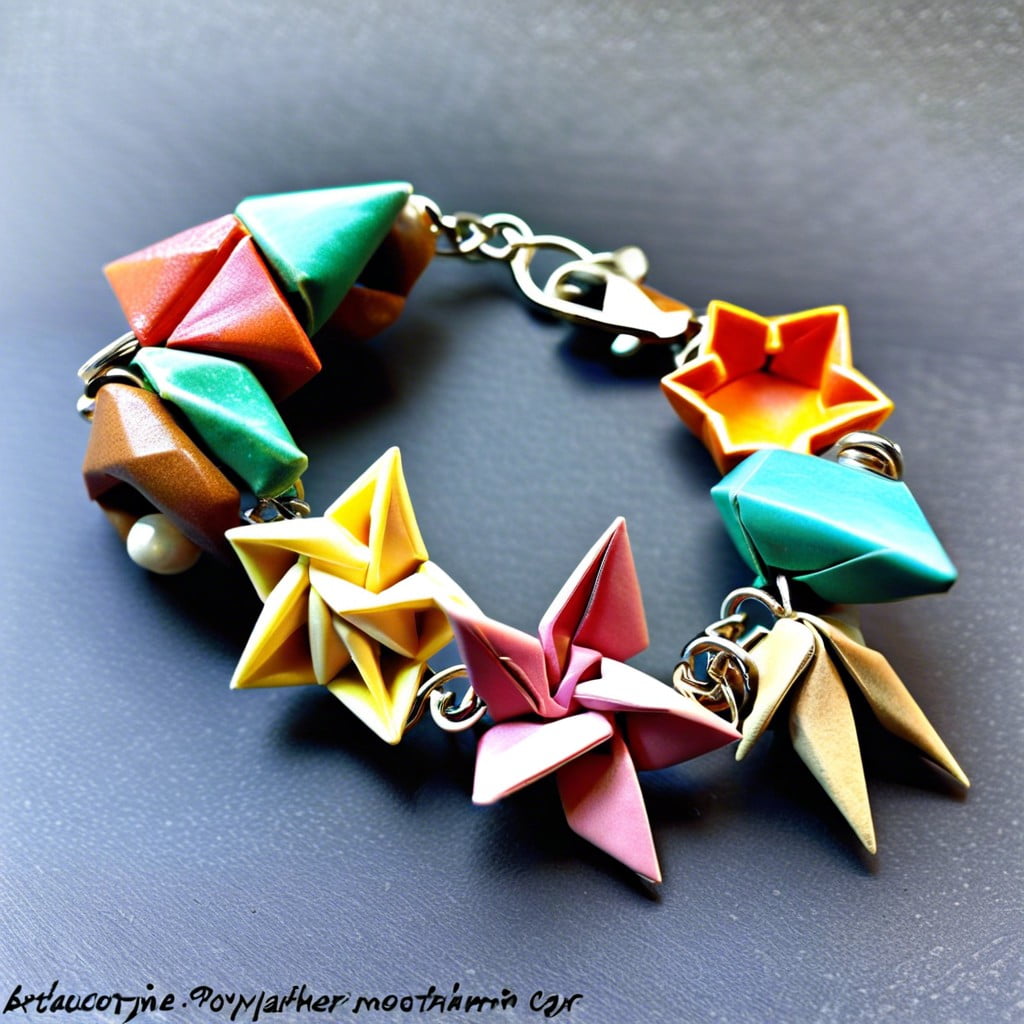 origami charm bracelet ideas using polymer clay