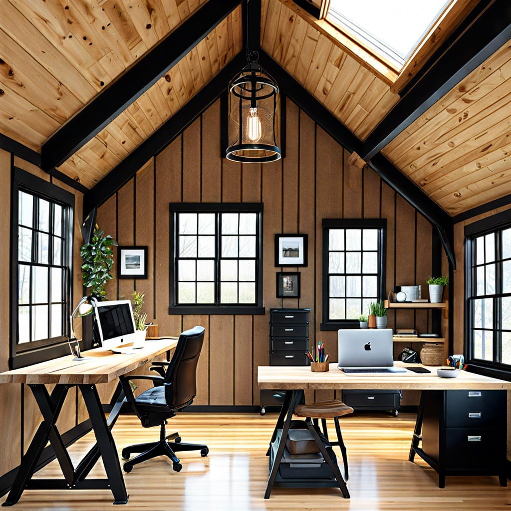 pole barn loft workspace ideas