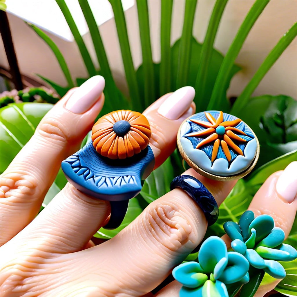 polymer clay statement rings