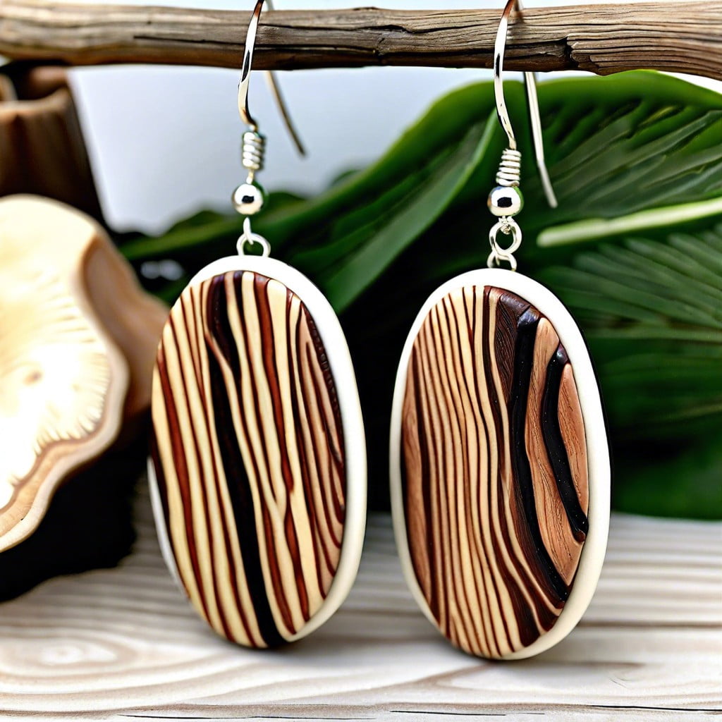rustic wood grain textured ovals