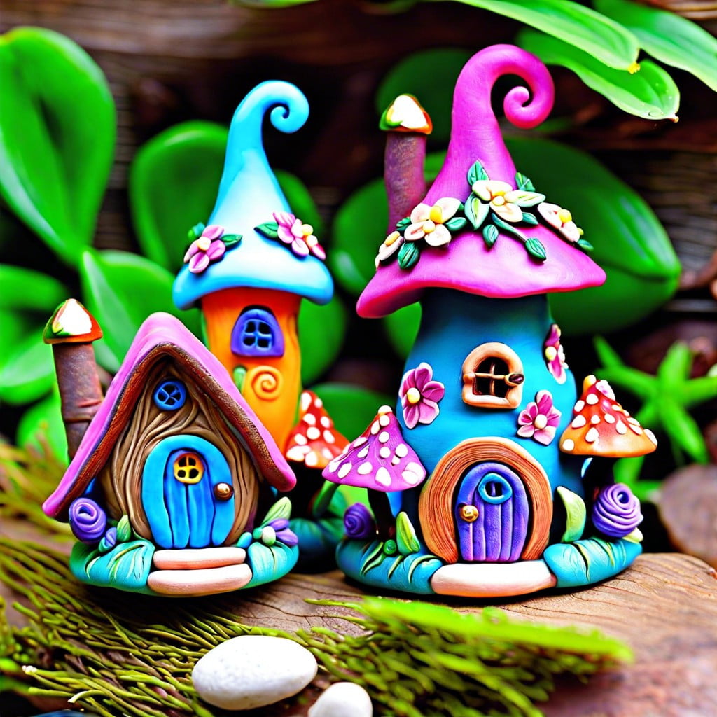 whimsical polymer clay fairy houses