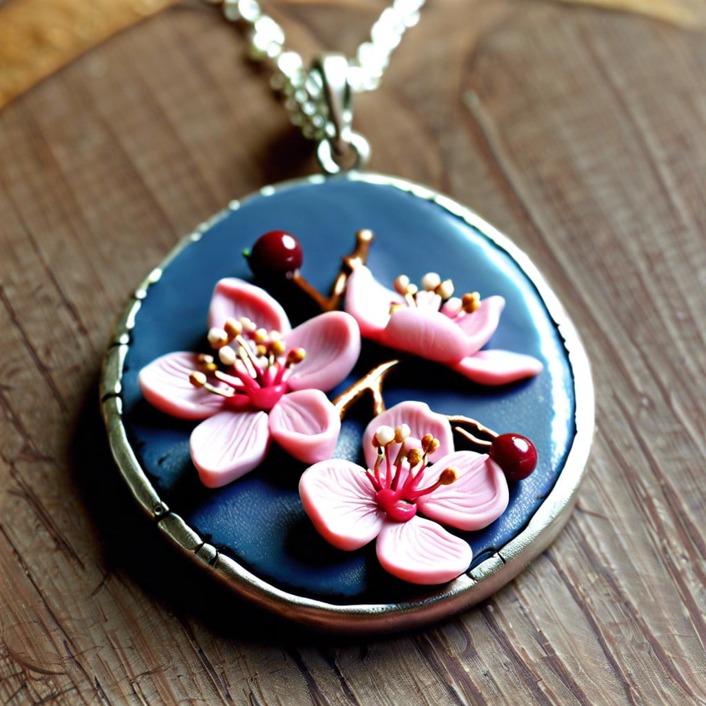 cherry blossom branch pendant