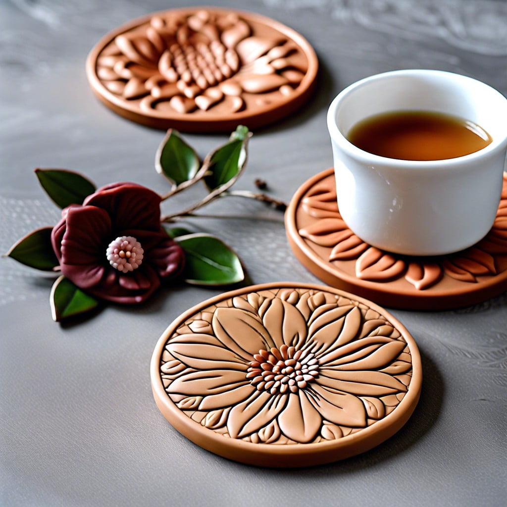 clay embossed coasters