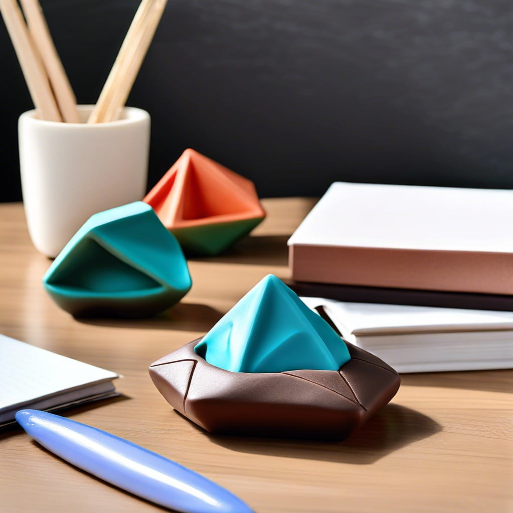 clay geometric paperweights
