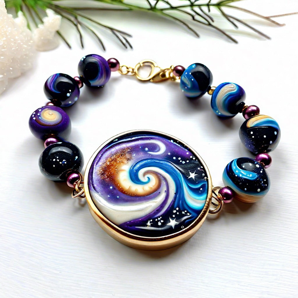 galaxy swirl polymer bracelets