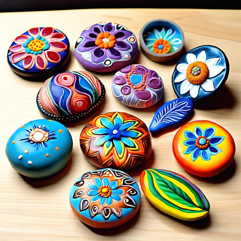 polymer clay paperweight creations