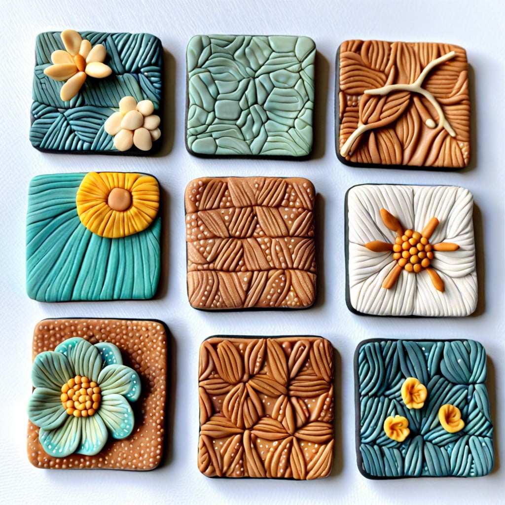 polymer clay textured coasters