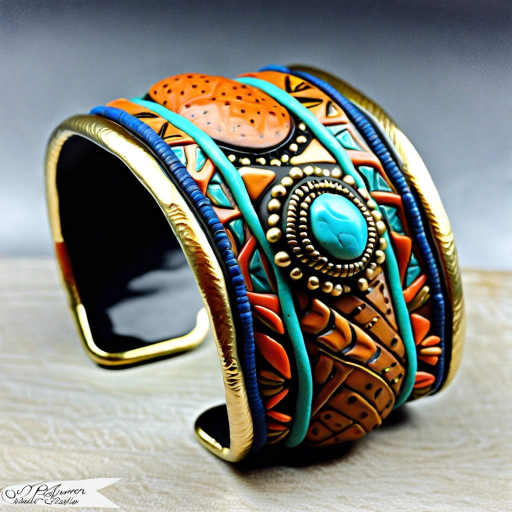 textured tribal polymer cuff